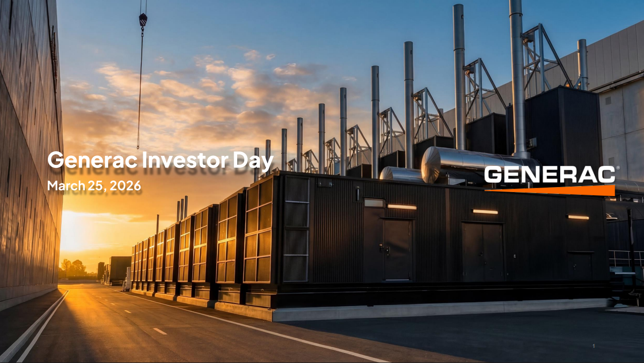 Generac Investor Day Presentation Cover